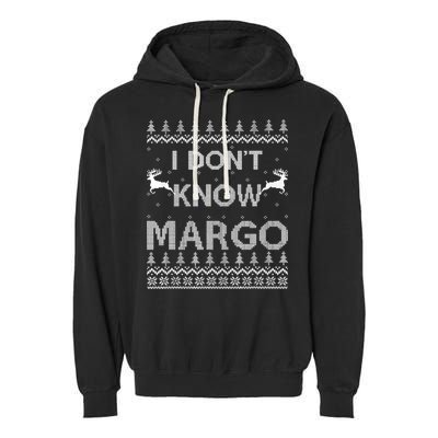 Funny Matching Couple I Dont Know Margo Ugly Christmas Garment-Dyed Fleece Hoodie