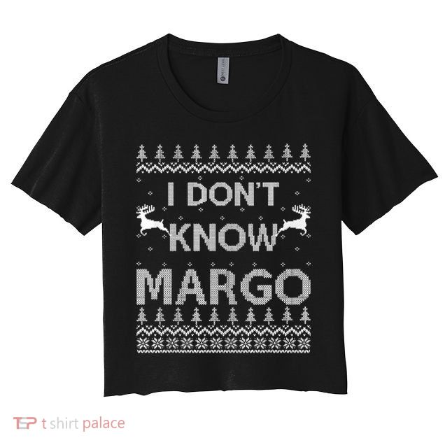 Funny Matching Couple I Dont Know Margo Ugly Christmas Crop Top