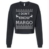 Funny Matching Couple I Dont Know Margo Ugly Christmas Cropped Pullover Crew