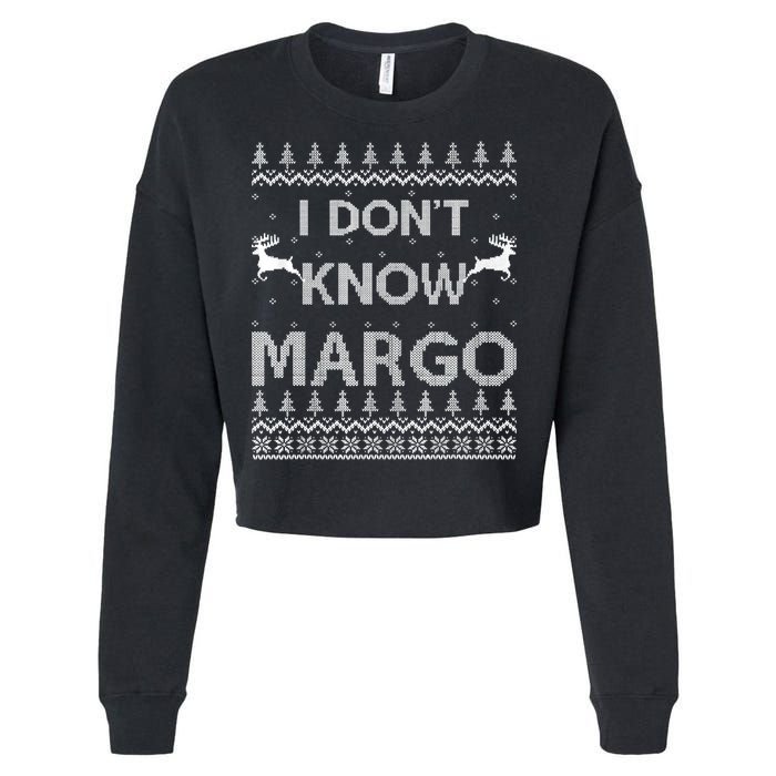 Funny Matching Couple I Dont Know Margo Ugly Christmas Cropped Pullover Crew