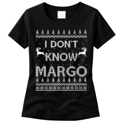 Funny Matching Couple I Dont Know Margo Ugly Christmas Womens T-Shirt