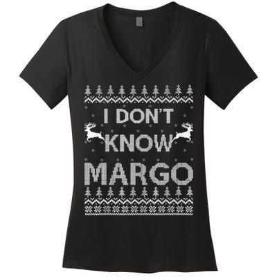 Funny Matching Couple I Dont Know Margo Ugly Christmas Women's V-Neck T-Shirt