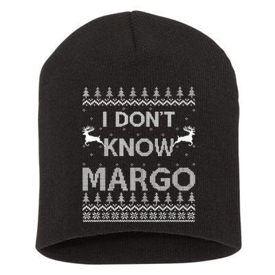 Funny Matching Couple I Dont Know Margo Ugly Christmas Short Acrylic Beanie