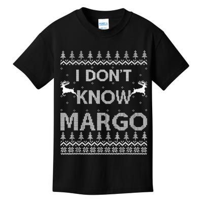 Funny Matching Couple I Dont Know Margo Ugly Christmas Kids T-Shirt