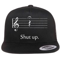 Funny Music Cute Gift Shut Up Quarter Rest And Fermata Flat Bill Trucker Hat