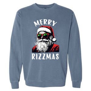 Funny Merry Christmas Rizz Santa Claus Charisma Cool Garment-Dyed Sweatshirt