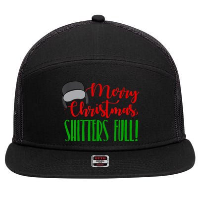 Funny Merry Christmas Quote Shitters Full Ts Mens 7 Panel Mesh Trucker Snapback Hat