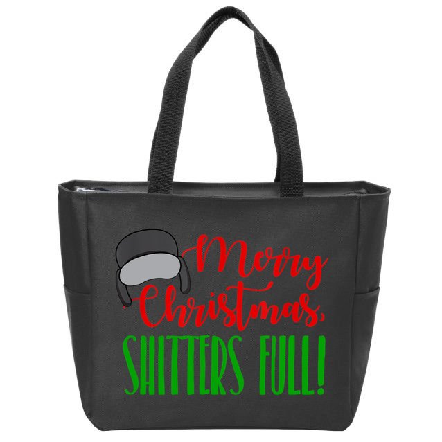 Funny Merry Christmas Quote Shitters Full Ts Mens Zip Tote Bag