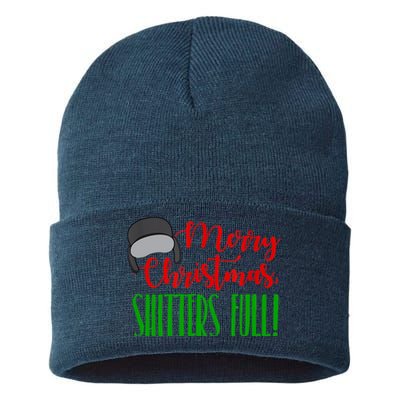 Funny Merry Christmas Quote Shitters Full Ts Mens Sustainable Knit Beanie