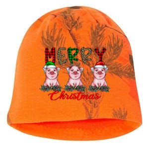 Funny Merry Christmas Pig Farming Farmer Pig Xmas Pig Lover Gift Kati - Camo Knit Beanie