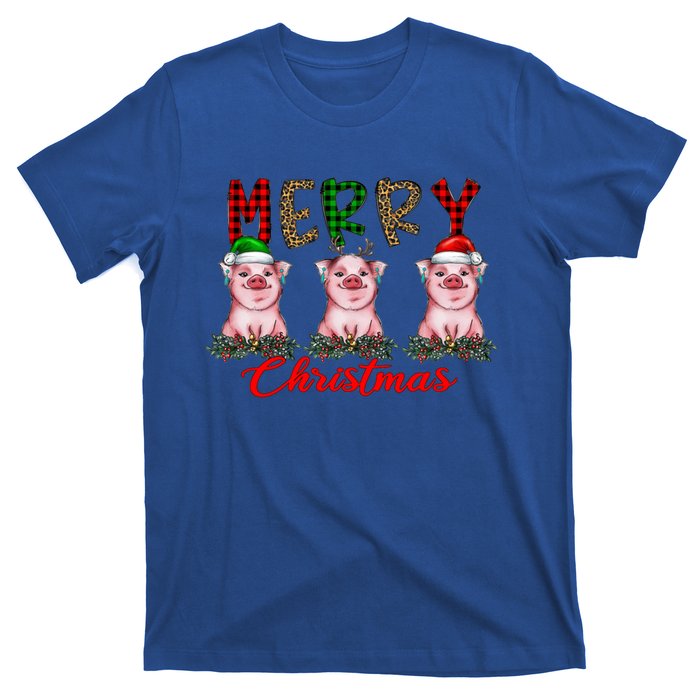 Funny Merry Christmas Pig Farming Farmer Pig Xmas Pig Lover Gift T-Shirt