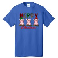 Funny Merry Christmas Pig Farming Farmer Pig Xmas Pig Lover Gift Tall T-Shirt