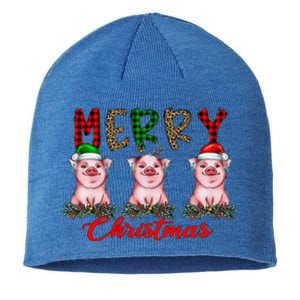 Funny Merry Christmas Pig Farming Farmer Pig Xmas Pig Lover Gift Sustainable Beanie