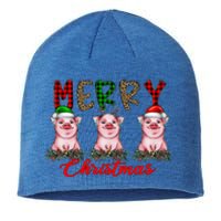 Funny Merry Christmas Pig Farming Farmer Pig Xmas Pig Lover Gift Sustainable Beanie