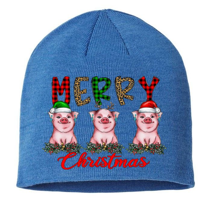 Funny Merry Christmas Pig Farming Farmer Pig Xmas Pig Lover Gift Sustainable Beanie