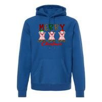 Funny Merry Christmas Pig Farming Farmer Pig Xmas Pig Lover Gift Premium Hoodie