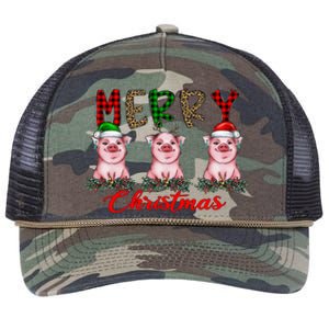 Funny Merry Christmas Pig Farming Farmer Pig Xmas Pig Lover Gift Retro Rope Trucker Hat Cap