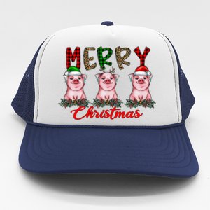 Funny Merry Christmas Pig Farming Farmer Pig Xmas Pig Lover Gift Trucker Hat