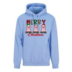 Funny Merry Christmas Pig Farming Farmer Pig Xmas Pig Lover Gift Unisex Surf Hoodie