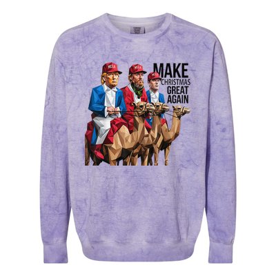 Funny Make Christmas Great Again Trump And Vance As Wise Colorblast Crewneck Sweatshirt