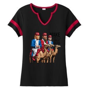 Funny Make Christmas Great Again Trump And Vance As Wise Ladies Halftime Notch Neck Tee