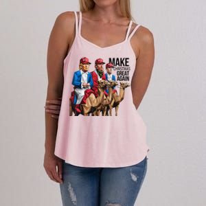 Funny Make Christmas Great Again Trump And Vance As Wise Women's Strappy Tank