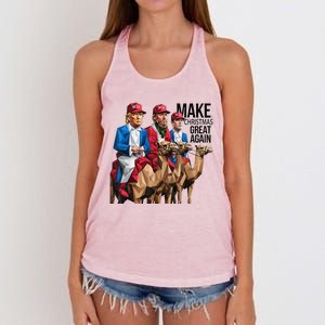 Funny Make Christmas Great Again Trump And Vance As Wise Women's Knotted Racerback Tank