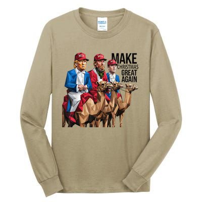 Funny Make Christmas Great Again Trump And Vance As Wise Tall Long Sleeve T-Shirt