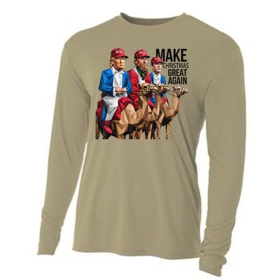 Funny Make Christmas Great Again Trump And Vance As Wise Cooling Performance Long Sleeve Crew