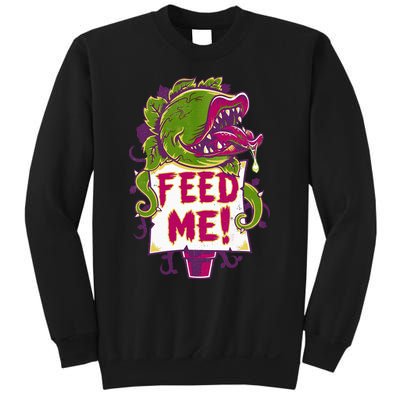 Feed Me Creepy Cute Audrey Plant Spooky Horror Musical Sweatshirt