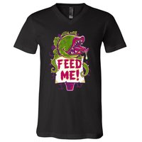 Feed Me Creepy Cute Audrey Plant Spooky Horror Musical V-Neck T-Shirt