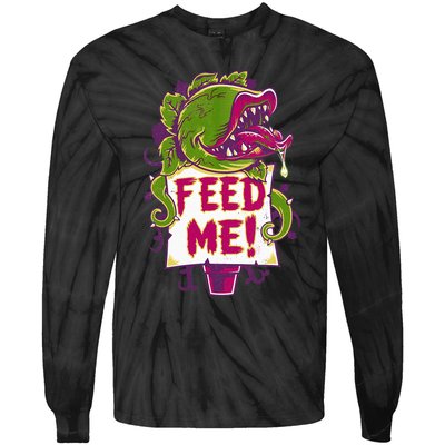 Feed Me Creepy Cute Audrey Plant Spooky Horror Musical Tie-Dye Long Sleeve Shirt