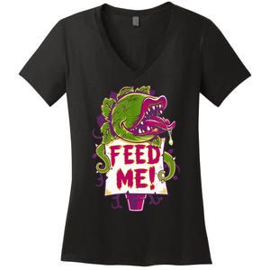 Feed Me Creepy Cute Audrey Plant Spooky Horror Musical Women's V-Neck T-Shirt