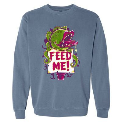 Feed Me Creepy Cute Audrey Plant Spooky Horror Musical Garment-Dyed Sweatshirt