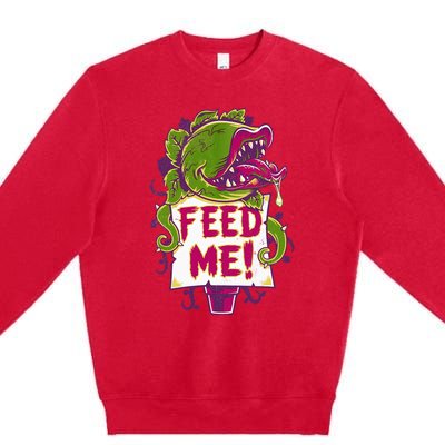 Feed Me Creepy Cute Audrey Plant Spooky Horror Musical Premium Crewneck Sweatshirt