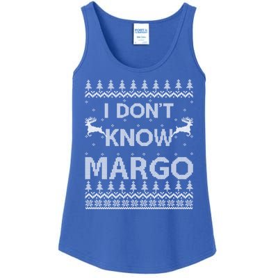 Funny Matching Couple I DonT Know Margo Ugly Christmas Ladies Essential Tank