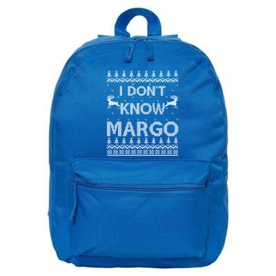 Funny Matching Couple I DonT Know Margo Ugly Christmas 16 in Basic Backpack