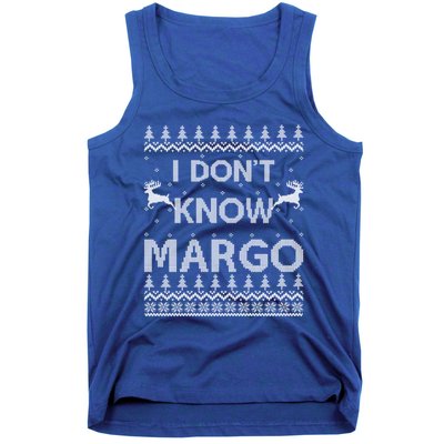 Funny Matching Couple I DonT Know Margo Ugly Christmas Tank Top