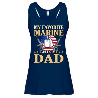 Favorite Marine Calls Me Dad Father’s Day Father Graphic Ladies Essential Flowy Tank