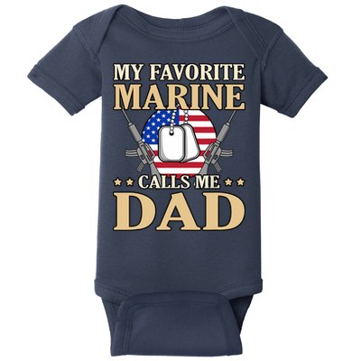 Favorite Marine Calls Me Dad Father’s Day Father Graphic Baby Bodysuit