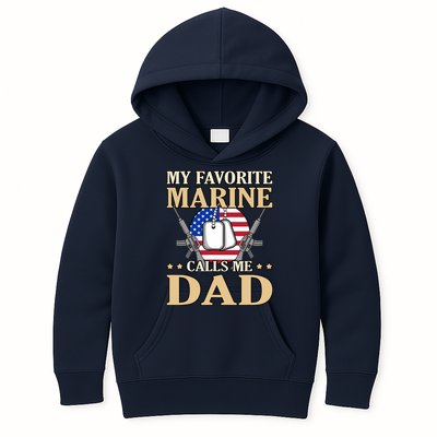 Favorite Marine Calls Me Dad Father’s Day Father Graphic Kids Hoodie