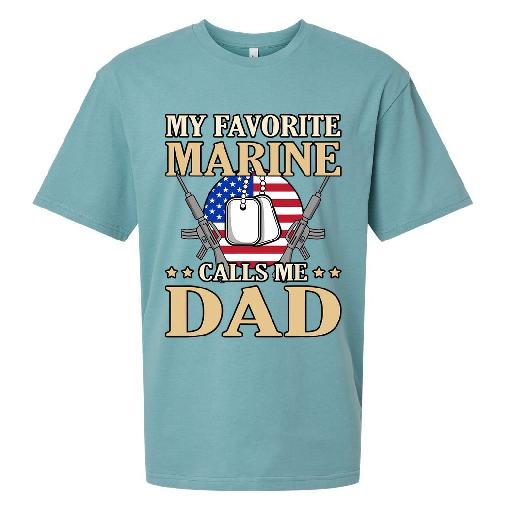 Favorite Marine Calls Me Dad Father’s Day Father Graphic Sueded Cloud Jersey T-Shirt