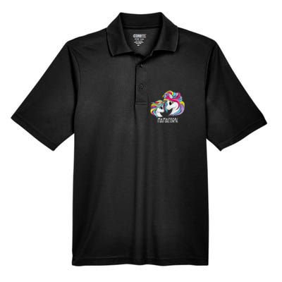 Funny Mamacorn Cute Mom Baby Mama Unicorn Men's Origin Performance Piqué Polo