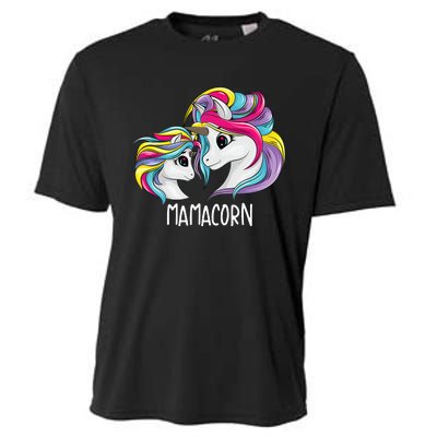 Funny Mamacorn Cute Mom Baby Mama Unicorn Cooling Performance Crew T-Shirt