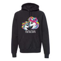 Funny Mamacorn Cute Mom Baby Mama Unicorn Premium Hoodie