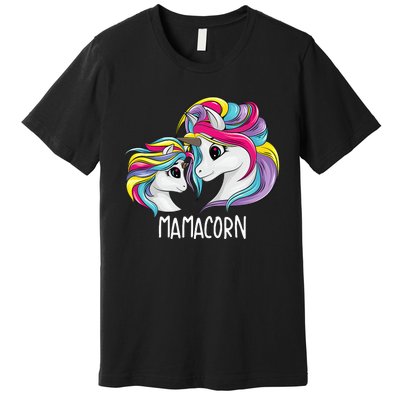 Funny Mamacorn Cute Mom Baby Mama Unicorn Premium T-Shirt