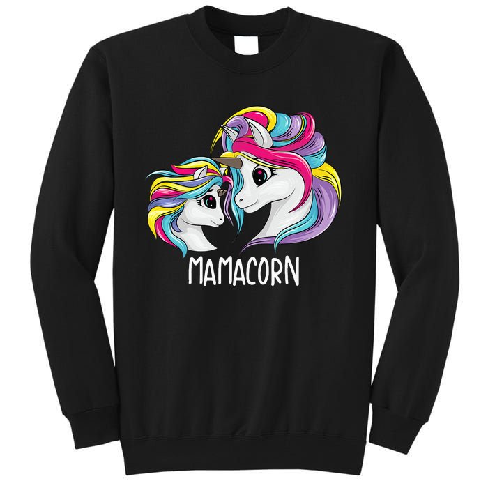 Funny Mamacorn Cute Mom Baby Mama Unicorn Tall Sweatshirt