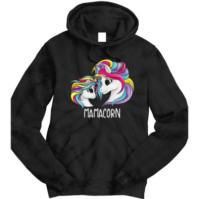 Funny Mamacorn Cute Mom Baby Mama Unicorn Tie Dye Hoodie