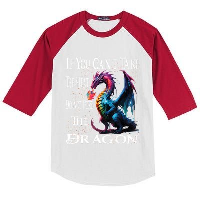 Flying Mythical Creature Cool Dragon Flame Spewing Dragon Kids Colorblock Raglan Jersey