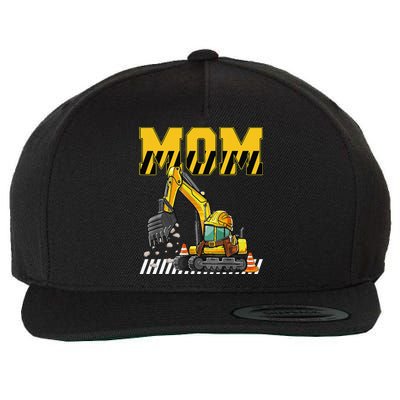 Funny Mom Construction Excavator Matching Family Wool Snapback Cap